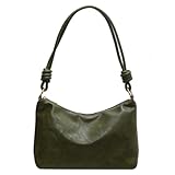 AMZLORD Lässige Umhängetasche für Damen, große Kapazität, PU, ​​Retro-Tasche mit Griff oben, einfarbig, minimalistische Umhängetasche, verstellbarer Riemen, trendige Pendlertasche