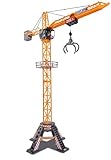 Dickie Toys Mega Crane (120 cm) - Kran Spielzeug mit Fernbedienung für Kinder von 3-5 Jahren - Baustellenfahrzeuge Kinder Set mit Seilwinde, Greifarm & Lastentrage, 350° drehbar - 201139012