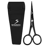 SS INSTRUMENTX bartschere männer - Professionelle Schnurrbart Haar schere für Nasenhaare, Edelstahl barttrimmer Schere für Augenbrauen, Wimpern und Ohren haarschneideschere