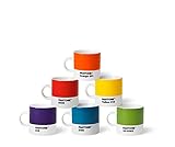 Pantone Porzellan Espressobecher 6er-Set, 6 Espressotassen à 120 ml, Coffee, mit Henkel, spülmaschinenfest, Klassische Farben, Stück (1er Pack), 6