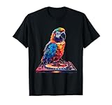 Parrot Music DJ Plattenspieler DJ Papagei Vogelhaus Papagei Liebhaber T-Shirt