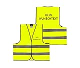 Personalisierte Warnweste mit Wunschtext - Für Sicherheit oder Partymeile - Individuell bedruckbar Farbe gelb, Größe 3XL/4XL
