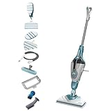BLACK+DECKER 2-in-1 Dampfmopp mit SteaMitt Handreiniger Handschuh und 11 Zubehörteilen, BHSM166DSM-QS