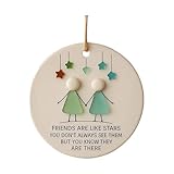 Himmlischer Sternenhimmel-Anhänger für Paare zum Aufhängen, Zeitlose Freundschaft, Andenken, Ornament für Zuhause, 1 Stück (Beige, 8x8cm)
