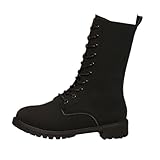 Generisch Halbstiefel Damen Elegant - Stiefeletten Damen Mit Absatz Schlupfstiefel Wildleder Cowboystiefel Halbhohe Winterstiefel Rundzehe Westernstiefel rutschfest Winterstiefel Damenstiefel