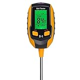 Bluerare Boden PH Messgerät, 4 in 1 Bodentester Feuchtigkeit Digital Pflanze Feuchtigkeitsmesser mit PH/Temperatur/Licht, Bodenfeuchtigkeitsmesser