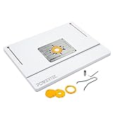 POWERTEC 61 x 81,3 cm Tisch-Frästisch mit Aluminium-Einsatzplatte, laminierte MDF-Platte, Reduzierringe, Nivellierschrauben und Startstift, kompatibel mit Bosch, DeWalt, Makita und anderen Marken