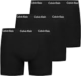 Calvin Klein Herren 3er Pack Boxershorts Trunks Unterwäsche, Schwarz (Black W Black Wb), XL