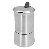 KIMISS Herd-Kaffeemaschine und Edelstahl-Kaffeekanne Zum Aufbrühen, Erhitzen von Wasser und Milch – Moka-Kanne aus Edelstahl 304 für Zuhause und Camping (300ML)
