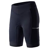 MY KILOMETRE Triathlon Shorts Damen – Professionelle Radhose Atmungsaktiv & Schnelltrocknend mit Seitentaschen UPF50+ für Schwimmen, Radsport, Laufen(Schwarz M)