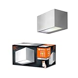 LEDVANCE SMART+ WI-FI BRICK ST RGBW 14,5cm - dimmbare LED Wandleuchte dunkelgrau mit hochwertigem Edelstahl-Gehäuse, quadratisch, RGB-Farbsteuerung, 14 W, 3000 Kelvin warmweiß, 600 Lumen, IP44