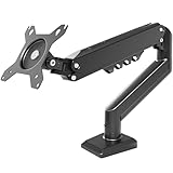 Claiks Monitorhalterung für 19-32 Zoll – Höhenverstellbarer Einzelarm-Monitorständer mit VESA 75/100 – Neigen, Schwenken, Drehen – Schreibtischklemme bis 9 kg (Schwarz)