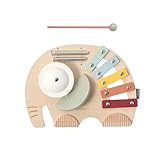 DEKKRYNFV Holz Elefanten Xylophon Spielzeug Für Kleinkind Frühmusik Bildung Entwicklung Percussion Musikinstrument Spielzeug Holzperkussion