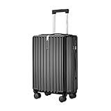 MGOB Koffer Handgepäck Hartschalen in Polycarbonat Reisekoffer mit 4 Rollen und Haken | 55x37x22cm | 41L(Schwarz, M)