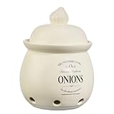 BUTLERS Zwiebeltopf Ø 19,5 cm -MRS. WINTERBOTTOM'S- Keramikdose mit Deckel im Landhausstil, Vintage Deko, Küchenzubehör für Küchenorganisation und Aufbewahrung von Zwiebeln