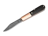 Böker Manufaktur Solingen Taschenmesser Barlow Copper Integral Micarta - Messer mit Heften aus Kupfer - Griffschalen aus schwarzem Jute Micarta