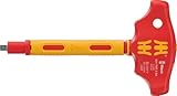 Wera 05005121001 410 i VDE A RA VDE-isolierter Quergriff-Adapterschraubendreher mit Ratschenfunktion für 1/4' Steckschlüsseleinsätze, 1/4' x 130 mm