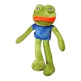 Traurig Froschs Kuscheltier, 40x25x15cm Froschs Plüschtier, Veredeltes Korallenfleece-Gewebe, Mit Matter Stickerei Und PP-Baumwoll-Stretchfüllung Für EIN Volles, Elastisches Gefühl