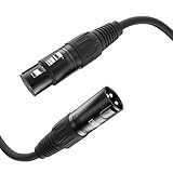 ETEC, XLR-Kabel, Mikrofon-Kabel, XLR-Stecker auf XLR-Buchse, XLR-Verbindungs-Kabel, schwarz, 1,50 m