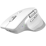Kabellose Bluetooth Maus, Ergonomische, Wiederaufladbare, Geräuscharme Maus mit Multi-Device-Funktion, Einstellbarer DPI, Flying Scroll & Daumenrad, Bluetooth Mäuse für Laptop, Computer, Tablet (weiß)
