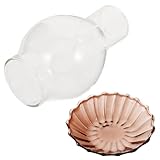 TOBBOMEY Glas Kerzenhalter mit Klarem Offenem Schirm Windgeschützter Vintage Kerzenständer Dekorativer Glaszylinder für Wohn Partydeko Elegantes Windlicht ohne Kerze
