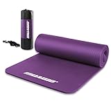 Muawo Premium Sportmatte und Fitnessmatte, perfekt als Yogamatte, Gymnastikmatte, Trainingsmatte | rutschfest | extra-dick & extra-lang | 190 cm Länge x 60 cm Breite x 1,5 cm Dicke - Lila