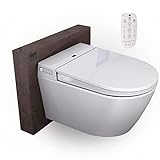 BERNSTEIN® Dusch-WC 540 PRO in Weiß, Spülrandloses Hänge-WC mit Bidet Funktion Sitzheizung und Sterilisator - Komplettanlage mit Fernbedienung Toilettenbrille mit Absenkautomatik