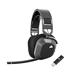 CORSAIR HS80 MAX WIRELESS Multiplattform-Gaming-Headset Mit Bluetooth – Dolby Atmos – Omnidirektionales Mikrofon – iCUE-Kompatibel – PC, Mac, PS5, PS4, Switch, Mobil – Stahlgrau