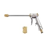 Gartenpistole Handbrause aus Metall, Heavy Duty mit 4 Wassersprühmustern und Pistolengriff, Für Garten, Terrasse, Autowaschen und Haustierpflege