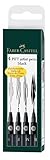 Faber-Castell 167100 - Tuschestifte Pitt Artist Pen, 4er Packung, Inhalt: S, F, M, B, schwarz