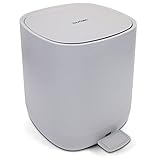 YourCasa Mülleimer Bad [5L] - Elegantes Design - Badeimer - Kosmetikeimer Badezimmer Klein - Badmülleimer mit Deckel und Softclose – Abfalleimer Toilette WC - herausnehmbaren Inneneimer (Grau)
