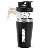 SMILODOX Steel Shaker Proteinshake, 500ml Shaker Edelstahl, Blender Bottle Protein Shaker, Bulk Shaker 500ml, Eiweiss Shaker mit Kugel, Abnehmen Shake Schüttelbecher, Fitness Shaker Gym Flasche