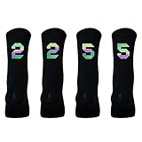 Reflektierende Rennradsocken für Herren und Damen, zum Reiten, Radfahren, Sport, Knöchelsocken, XC, MTB, BMX, Schwarz, 2 & 5, 40.5-44 EU