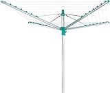 Leifheit Wäschespinne Linomatic 400 Easy, Leineneinzug für saubere Wäsche, Wäscheschirm mit Easy-Lift-System, inkl. Bodenhülse, Wäscheständer mit 40 m Wäscheleine für 4 Wäscheladungen