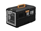 Iris Ohyama, Kiste, Käfig, Transportbox für Hund, Katze, 2 Türen, L55 x T31.5 x H36.4 cm, FC-550, Schwarz