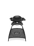 Weber Q1000 Gasgrill Mit Ständer | BBQ| Schale Und Deckel Aus Aluminiumguss | Beweglicher & Freistehender Gasgrill Premium Classic - Schwarz (50010374)