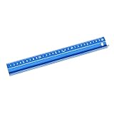 Hoite 30 cm Aluminium-Lineal mit erhöhtem Griff, Schneidelineal, Mess-Zeichenwerkzeug zum Messen von Leder (blau)