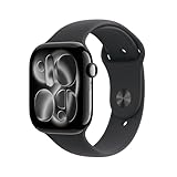 Apple Watch Series 11 GPS 46 mm Smartwatch mit Aluminiumgehäuse in Diamantschwarz und Sportarmband in Schwarz (M/L). Schlafindex, Fitnesstracker, Gesundheitstracking, Always-On Display, Wasserschutz