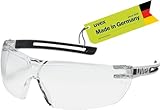 Uvex tune-up Schutzbrille – Sicherheitsbrille mit 100% UV-Schutz - metallfrei, Anti-Beschlag & kratzfest – superleicht (23g) - weiß/anthrazit, transparent