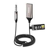 UGREEN Aux Bluetooth 6.0 Adapter LDAC Auto Bluetooth Empfänger mit Hi-Res Gold Zertifizierung für Sprachanrufe und drahtlose Musikwiedergabe, kompatibel mit 3,5mm Autolautsprechern und Verstärkern