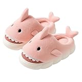 Flauschige Hai Hausschuhe – Haifisch Pantoffeln mit rutschfester Sohle & weichem Innenfutter - Gr. 34-44 Onesize (Rosa, EU Schuhgrößensystem, Erwachsene, Damen, Numerisch (von/bis), M, 38, 39)
