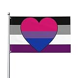 Biromantic Bi Bisexual Ass Asexueller Stolz Herz Flagge Willkommensfeier Outdoor Outdoor Dekorationen Picks Home House Garden Yard Decor 91 x 152 cm große Flagge