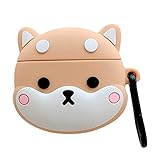 MeiyiZheng Kopfhörerhülle Niedliche Kawaii Cartoon 3D Mode Schutzhülle Silikon Shiba Hund Case Cover mit Karabiner für AirPods Hülle 1. 2. Generation