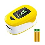 GAWENTINY Pulsoximeter, Oximeter zur Messung der Blutsauerstoffsättigung, Fingerpulsoximeter mit LED-Anzeige. Für Kinder, Erwachsene, ältere Menschen, Familien und Krankenhäuser (Gelb & Weiß)