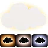 ZONJIE Wandleuchte Innen LED Kinderzimmer Nachtlicht 3000-6000K Dreifarbiges Dimmen Acryl Wandlampe Cartoon Wolkenlampe kinderlampe Deckenlampe für Kinderzimmer Schlafzimmer Wohnzimmer(24cm)