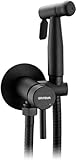 GRIFEMA Bidet Handbrause für WC, Einhebelmischer mit Warm- und Kaltwasser, Schwarz, WC-Dusche mit Halterung und Schlauch, Modell G154B-1, [Exklusiv bei Amazon]