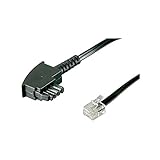 Goobay 68536 TAE Telefonkabel 6m / TAE-F Stecker auf Westernstecker / RJ11 RJ14 6P4C Router Kabel / Flachkabel Telefon Siemens Telekom Vodafone / DSL Kabel / 6 Meter