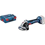 Bosch Professional 18V System Akku Winkelschleifer GWS 18V-7 (125 mm Scheiben-Ø, inkl. Schutzhaube, Zusatzhandgriff, Aufnahmeflansch, Spannmutter, ohne Akkus und Ladegerät, in L-BOXX 136)