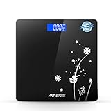 Ant Esports Flora Bud Digital Body Weighing Scale | Portable and Lightweight Design | High Weight Capacity of 180kg | High-Precision Sensor | Automatic Power Off Feature | Black