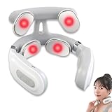 Vitality Magic 2.0 Neck Massager, Nackenmassagegerät mit 4 Köpfen, 6 Modi 14 Intensitätsstufen, Kabellos Tragbares Elektrisches Massagegerät für Zuhause, Büro und Reisen, Geschenke für Dad Mutter